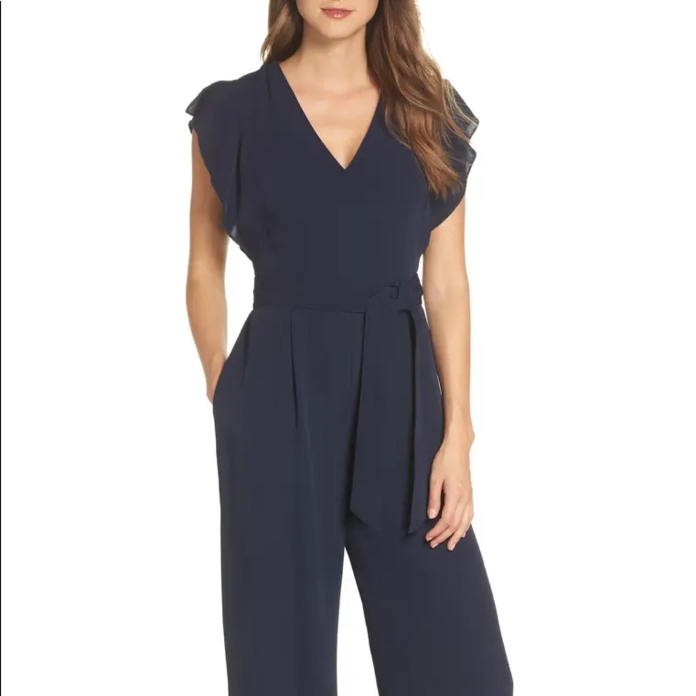 NWT Eliza J Navy Jumpsuit